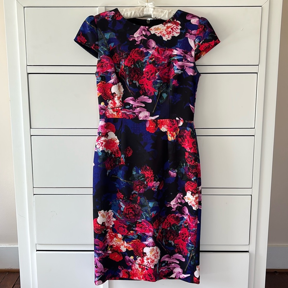 Betsy Johnson Floral Print  Scuba Women's Dress Size 6